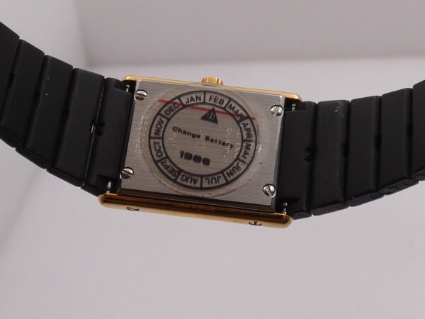 LeRoy by Baume & Mercier Tank Lady Laminato Oro 18Kt & PVD Nero Anni 80's Braccialato