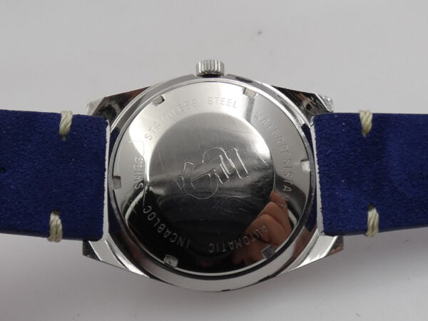 Perseo Tre Stelle Day-Date FS Ferrovie Dello Stato Deep Blue Dial Automatico Anno 70's Acciaio