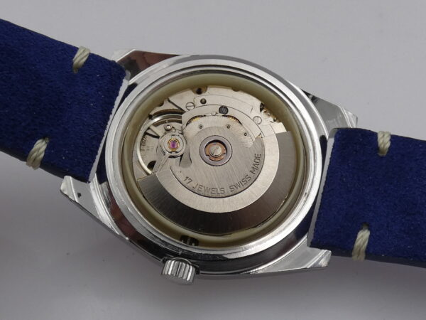 Perseo Tre Stelle Day-Date FS Ferrovie Dello Stato Deep Blue Dial Automatico Anno 70's Acciaio