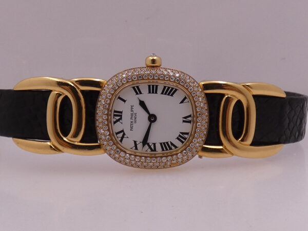 Patek Philippe Golden Ellipse 4831 Factory Diamonds Bezel Oro Massiccio 18Kt Bellissimo Orologio Lady 90's