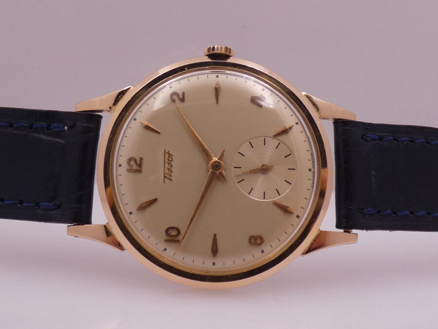 Tissot Oversize 37mm Oro Rosa 18Kt TOP CONDITION Anni 60's Carica Manuale Orologio Vintage - immagine 4