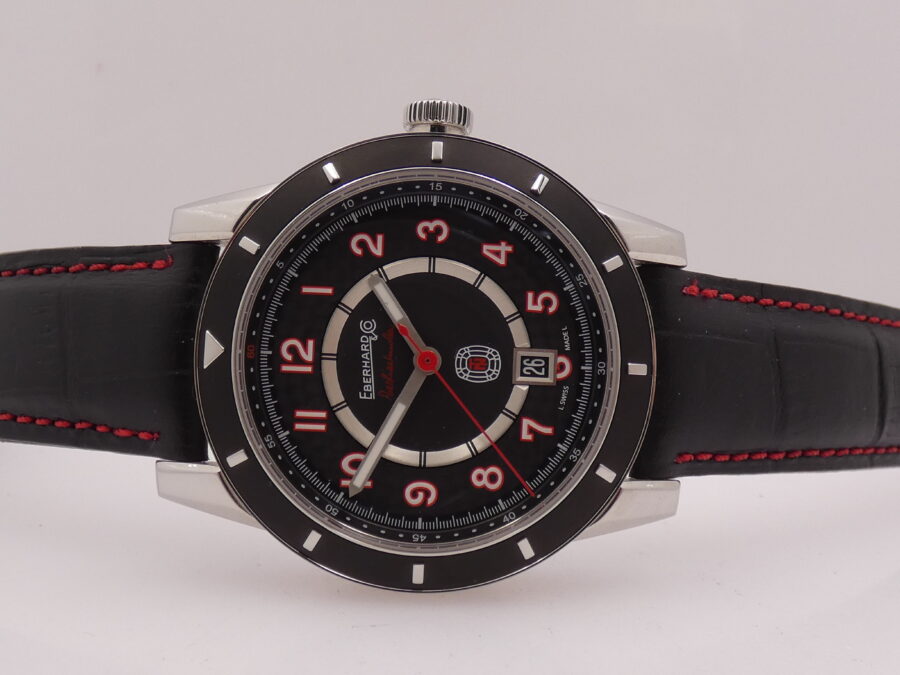 Eberhard & Co. Tazio Nuvolari 41032 LIKE NEW AUTOMATICO Black Perleè Dial WITH BOX - immagine 4