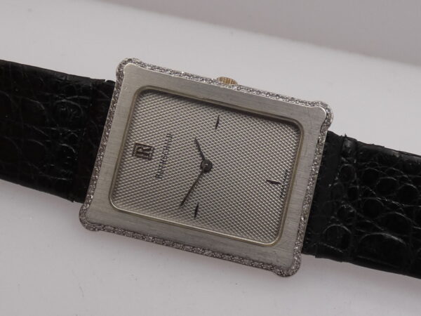 Rothschild Tank Ultra Thin By JLC Platino 950 & Diamanti Honey Comb Dial Anni 80's WITH BOX