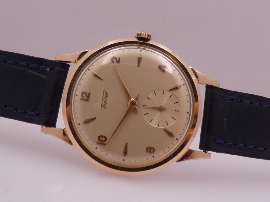 Tissot Oversize 37mm Oro Rosa 18Kt TOP CONDITION Anni 60's Carica Manuale Orologio Vintage - immagine 5