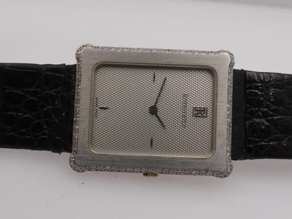 Rothschild Tank Ultra Thin By JLC Platino 950 & Diamanti Honey Comb Dial Anni 80's WITH BOX