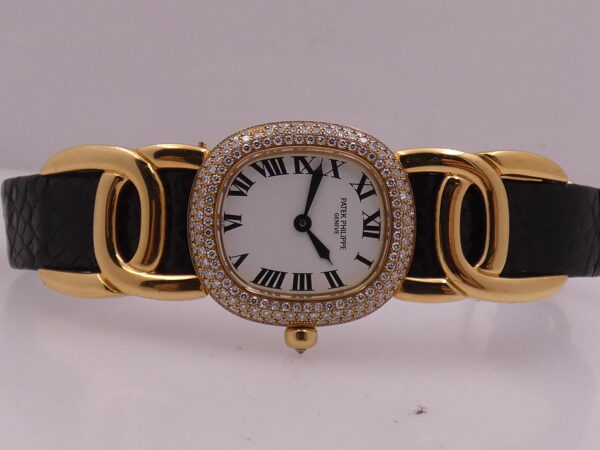 Patek Philippe Golden Ellipse 4831 Factory Diamonds Bezel Oro Massiccio 18Kt Bellissimo Orologio Lady 90's