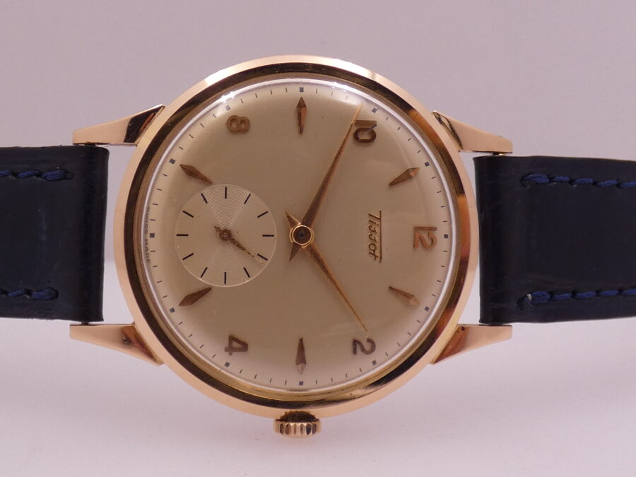Tissot Oversize 37mm Oro Rosa 18Kt TOP CONDITION Anni 60's Carica Manuale Orologio Vintage - immagine 6