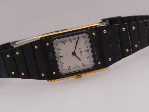 LeRoy by Baume & Mercier Tank Lady Laminato Oro 18Kt & PVD Nero Anni 80's Braccialato