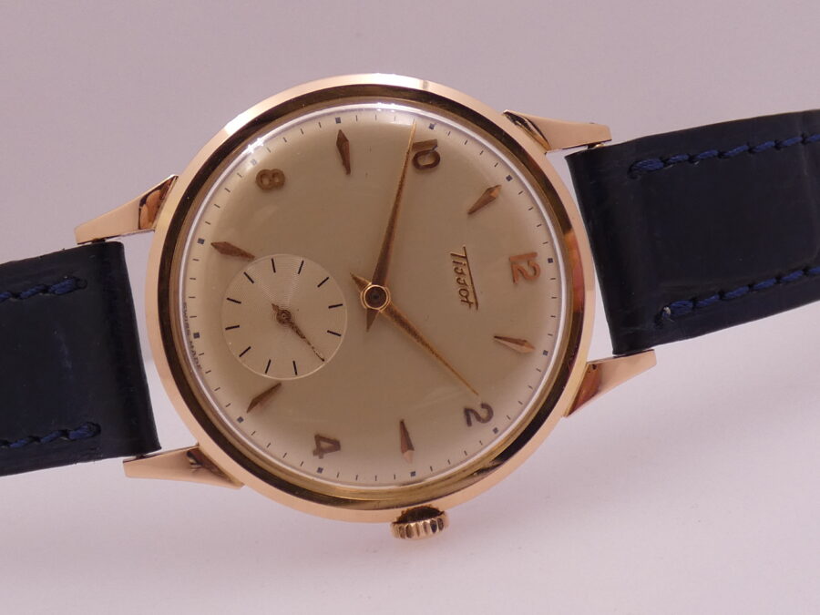 Tissot Oversize 37mm Oro Rosa 18Kt TOP CONDITION Anni 60's Carica Manuale Orologio Vintage - immagine 7
