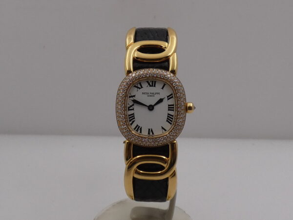 Patek Philippe Golden Ellipse 4831 Factory Diamonds Bezel Oro Massiccio 18Kt Bellissimo Orologio Lady 90's