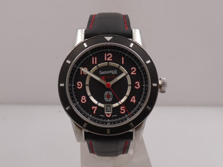 Eberhard & Co. Tazio Nuvolari 41032 LIKE NEW AUTOMATICO Black Perleè Dial WITH BOX - immagine 8