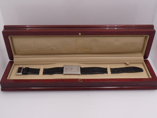 Rothschild Tank Ultra Thin By JLC Platino 950 & Diamanti Honey Comb Dial Anni 80's WITH BOX