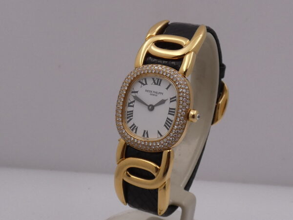 Patek Philippe Golden Ellipse 4831 Factory Diamonds Bezel Oro Massiccio 18Kt Bellissimo Orologio Lady 90's