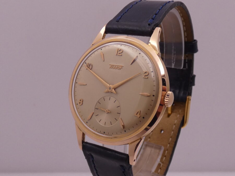 Tissot Oversize 37mm Oro Rosa 18Kt TOP CONDITION Anni 60's Carica Manuale Orologio Vintage - immagine 9