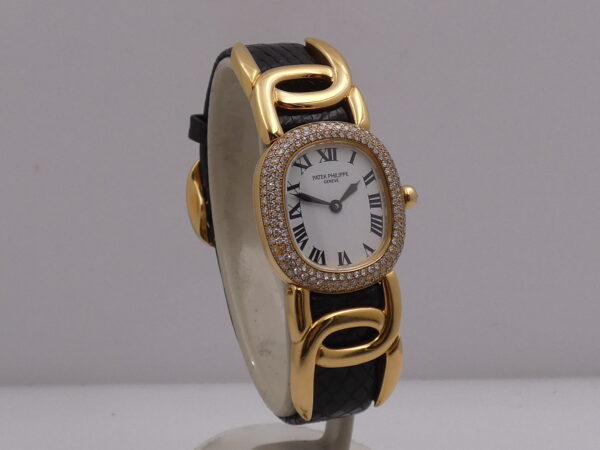 Patek Philippe Golden Ellipse 4831 Factory Diamonds Bezel Oro Massiccio 18Kt Bellissimo Orologio Lady 90's