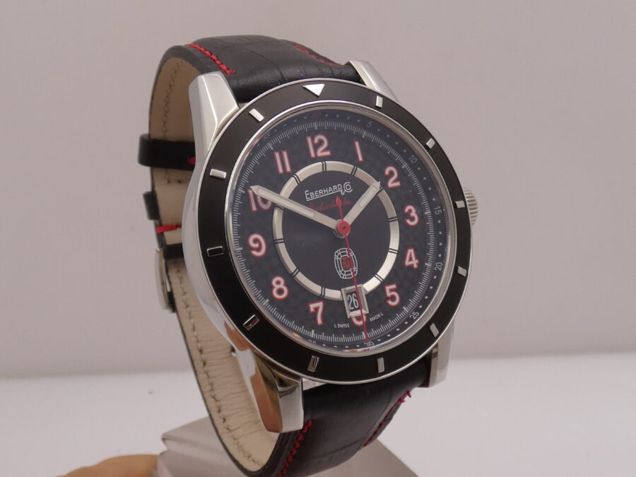 Eberhard & Co. Tazio Nuvolari 41032 LIKE NEW AUTOMATICO Black Perleè Dial WITH BOX - immagine 10