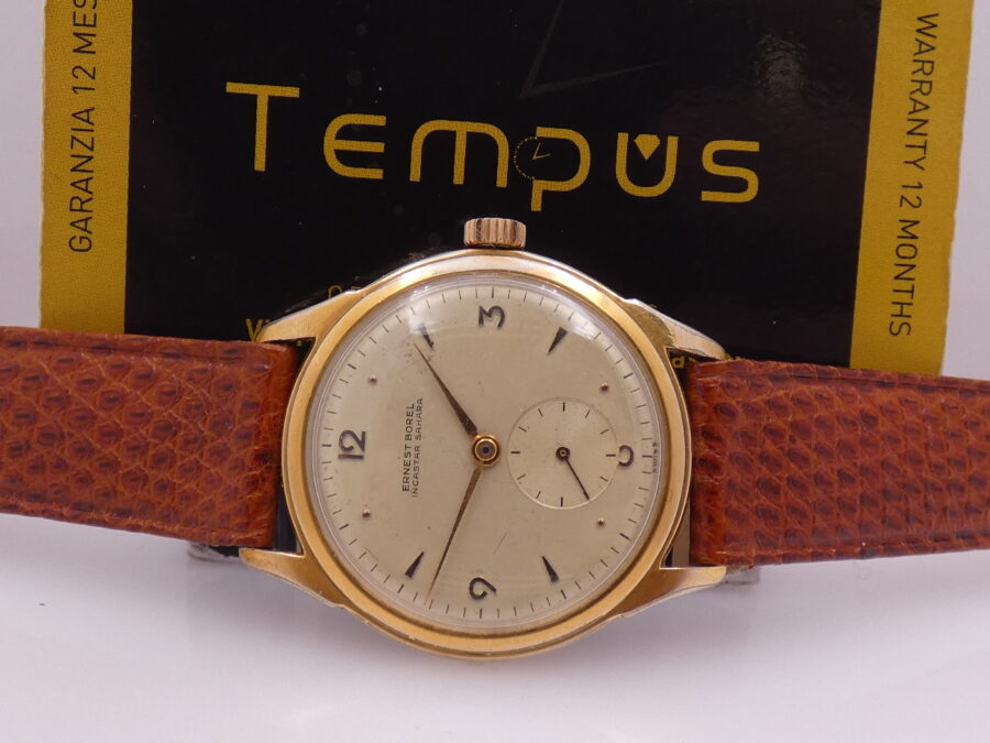 Ernest Borel Incastar Sahara Laminato Oro 18Kt Anni 50's Carica Manuale Orologio Vintage - immagine 2