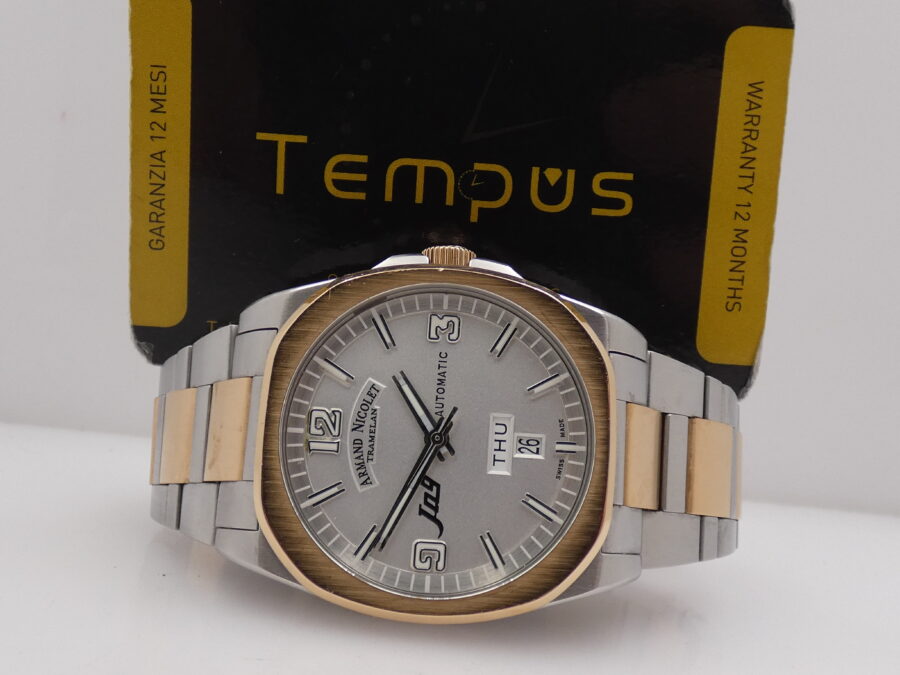 Armand Nicolet J09 Day-Date Acciaio & Oro Rosa 18Kt FULL SET Automatico Braccialato - immagine 2