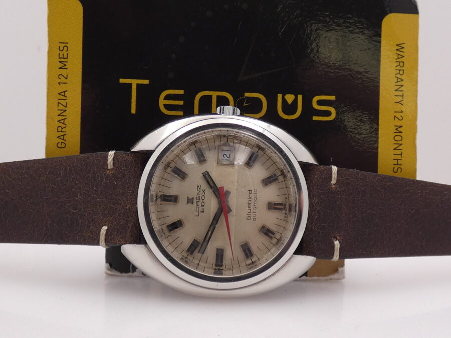 Lorenz Edox Blubird Cushion Oversize 38,5 mm Automatico ANNI '70 Acciaio Vintage - immagine 2