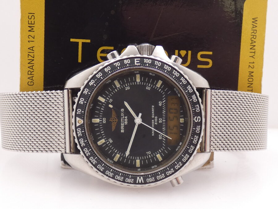 Breitling Pluton Navitimer 3100 41mm A51037 Analogico & Digitale Anni 90's Acciaio - immagine 2