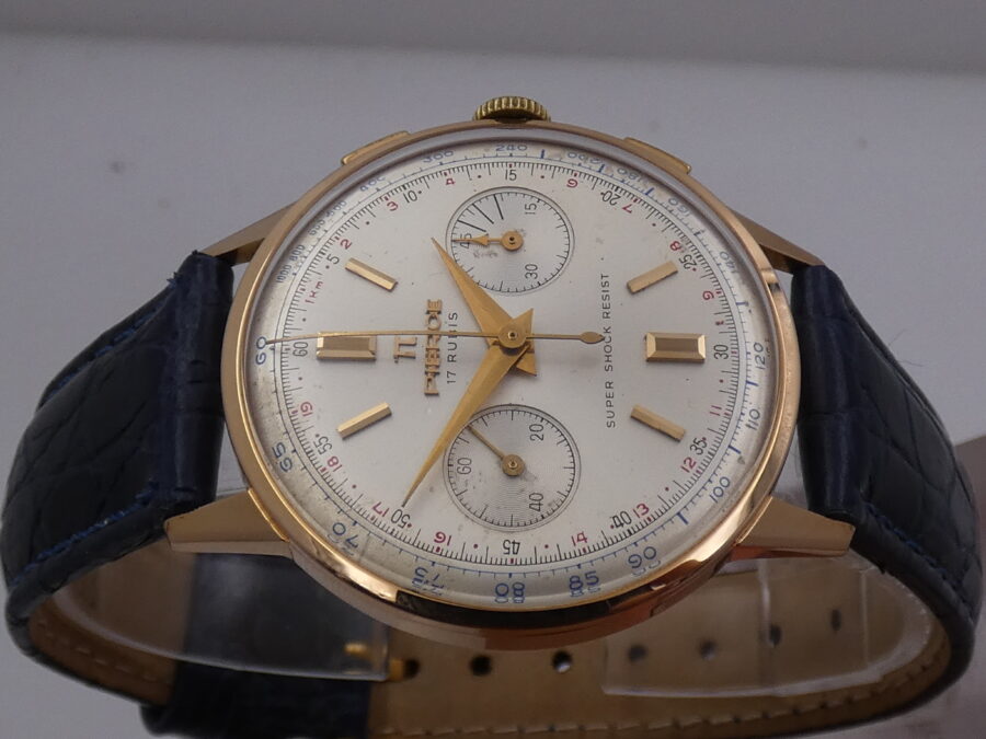 Pierce Wonderful Chronograph Oro Rosa 18Kt Valjoux 23 ANNI '50 TOP CONDITION Column Wheel