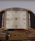 Lunesa Art Decò Laminato Oro Rosa 18Kt Spider Lugs Anni '50s Carica Manuale Vintage