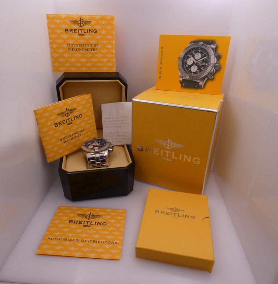 Cronografo Breitling Super Avenger 48mm A13370 BOX&PAPERS Automatico ANNO 2005 Acciaio - immagine 11