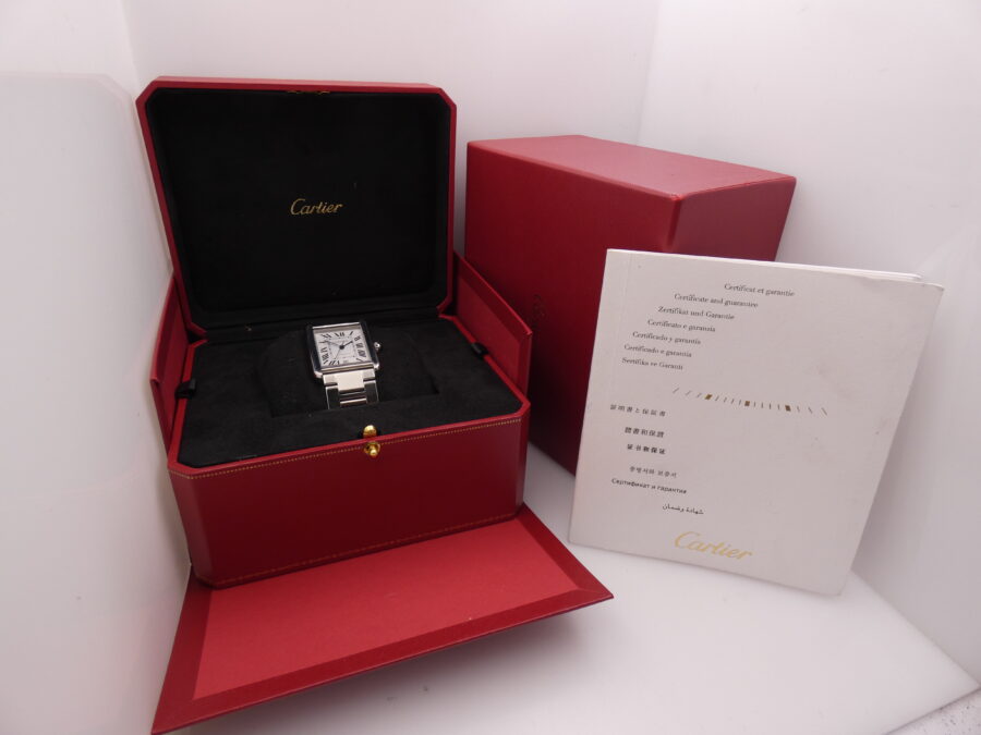 Cartier Tank Solo XL JUMBO 3515 BOX & PAPERS Anno 2013 Automatico Acciaio Braccialato - immagine 11