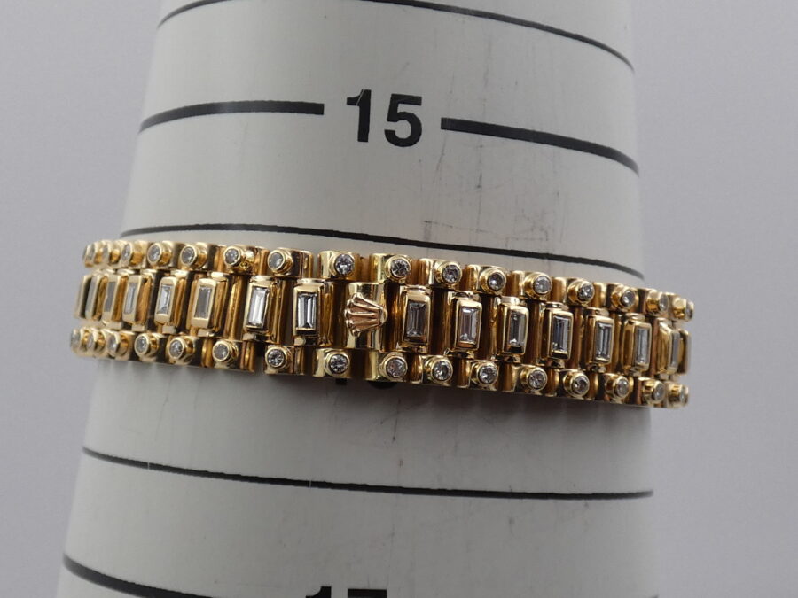 Rolex Datejust Lady 69138 Red Vignette Dial FULL Diamonds Oro Massiccio 18Kt ANNO 1982 Automatico - immagine 12