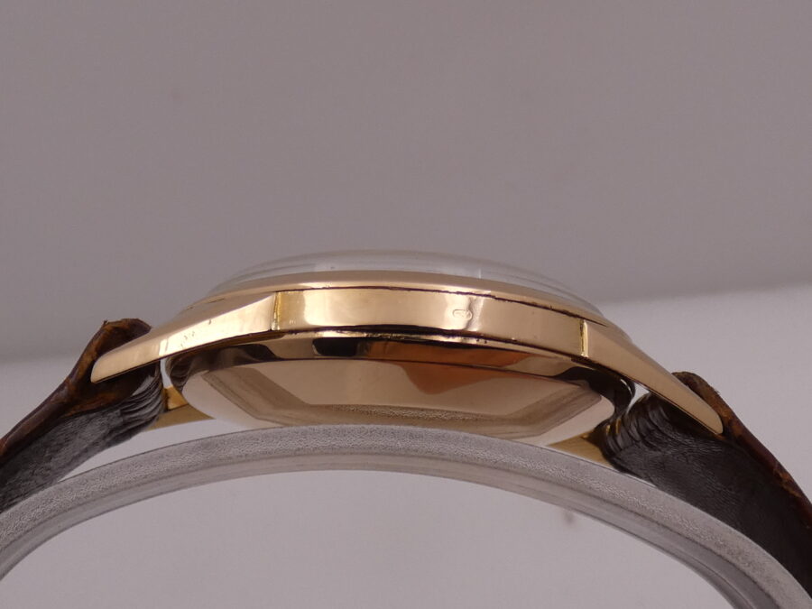 Cronografo Lemania Bicompax Oversize Oro Rosa 18Kt '50s Serviced Ruota a Colonne - immagine 12