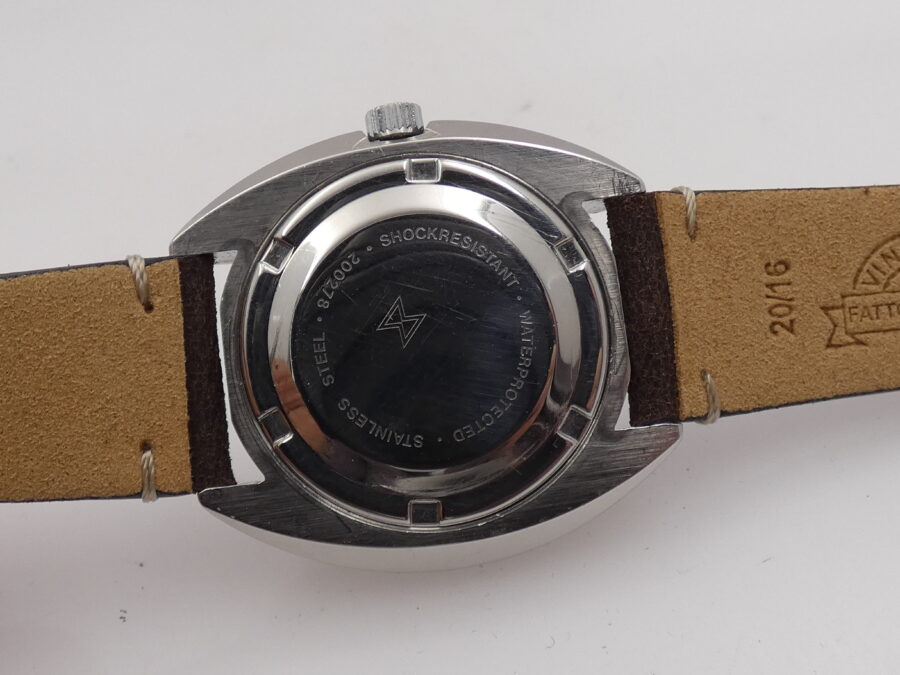 Lorenz Edox Blubird Cushion Oversize 38,5 mm Automatico ANNI '70 Acciaio Vintage - immagine 14