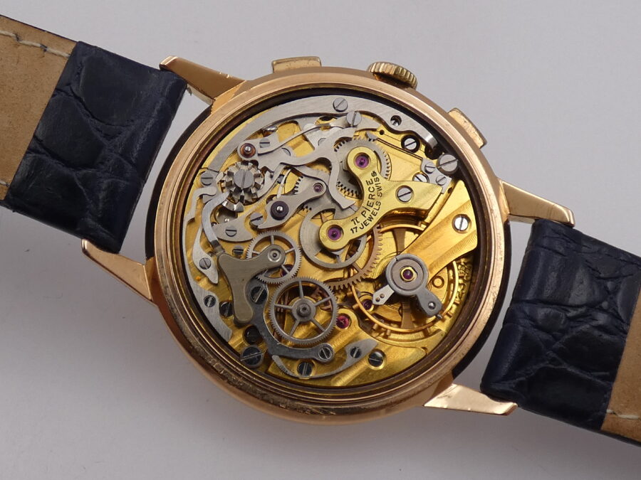 Pierce Wonderful Chronograph Oro Rosa 18Kt Valjoux 23 ANNI '50 TOP CONDITION Column Wheel - immagine 17
