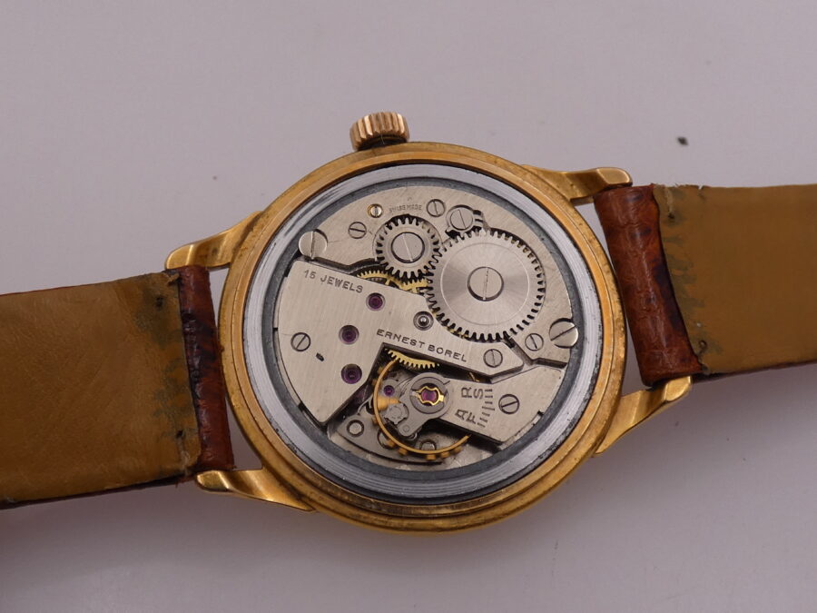 Ernest Borel Incastar Sahara Laminato Oro 18Kt Anni 50's Carica Manuale Orologio Vintage - immagine 16
