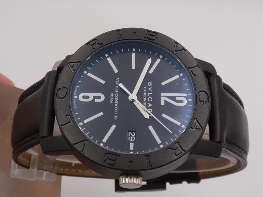 Bulgari Carbongold Via Dei Condotti 10 Roma BB 40 CL Carbon Automatic Date ANNI '2000 - immagine 4