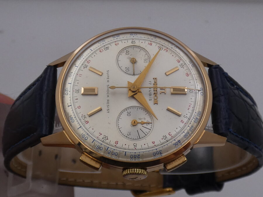Pierce Wonderful Chronograph Oro Rosa 18Kt Valjoux 23 ANNI '50 TOP CONDITION Column Wheel - immagine 4