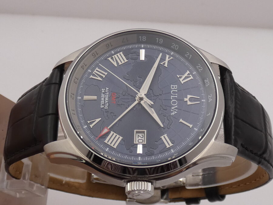 Bulova Wilton GMT 96B385 LIKE NEW BOX&PAPERS Anno 2022 Automatico Acciaio - immagine 3