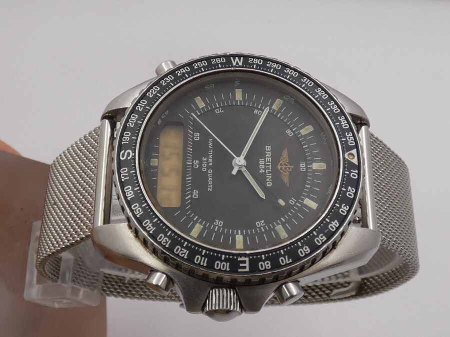 Breitling Pluton Navitimer 3100 41mm A51037 Analogico & Digitale Anni 90's Acciaio - immagine 3
