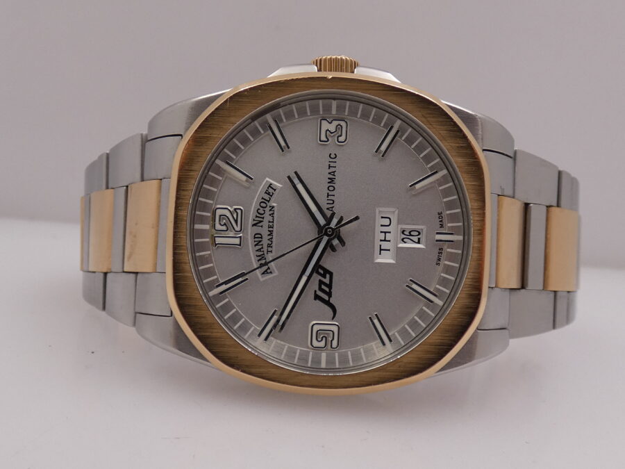 Armand Nicolet J09 Day-Date Acciaio & Oro Rosa 18Kt FULL SET Automatico Braccialato - immagine 4