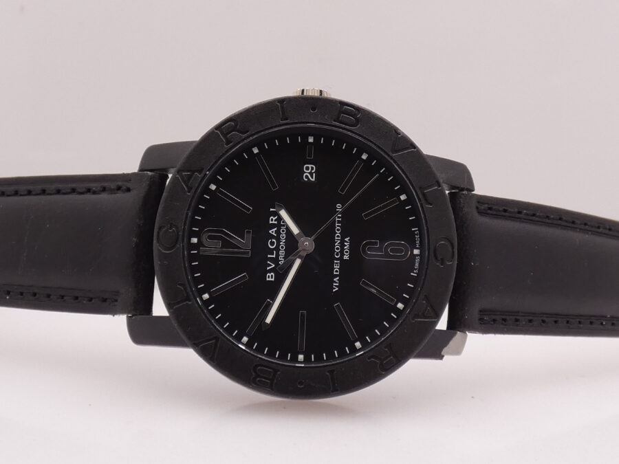 Bulgari Carbongold Via Dei Condotti 10 Roma BB 40 CL Carbon Automatic Date ANNI '2000 - immagine 5