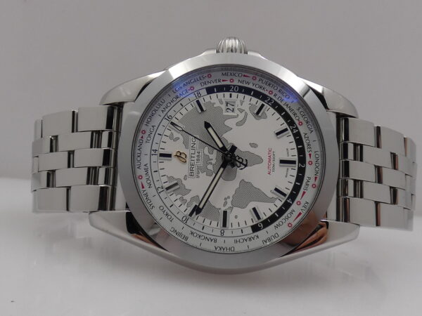 Breitling Galactic Unitime Sleek T World Time 45mm WB3510 Automatico Braccialato Acciaio