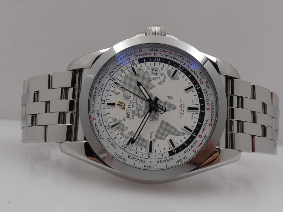 Breitling Galactic Unitime Sleek T World Time 44mm WB3510 Automatico Braccialato Acciaio - immagine 4