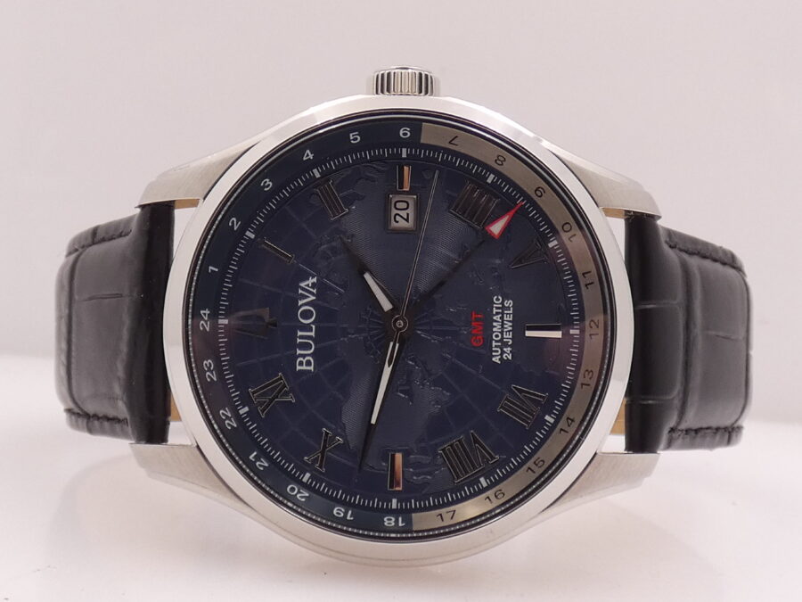 Bulova Wilton GMT 96B385 LIKE NEW BOX&PAPERS Anno 2022 Automatico Acciaio - immagine 4