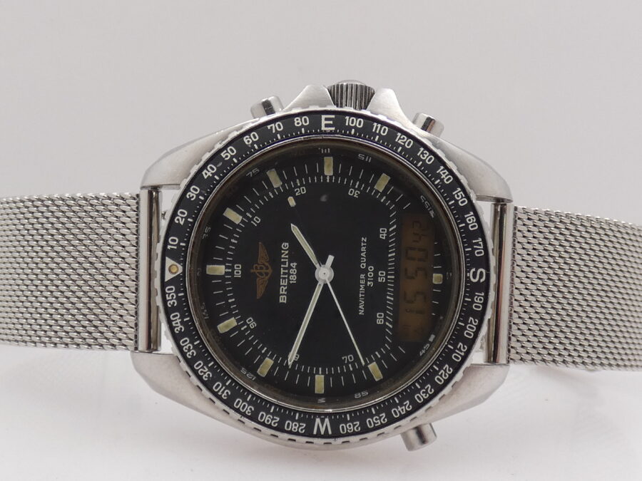 Breitling Pluton Navitimer 3100 41mm A51037 Analogico & Digitale Anni 90's Acciaio - immagine 4