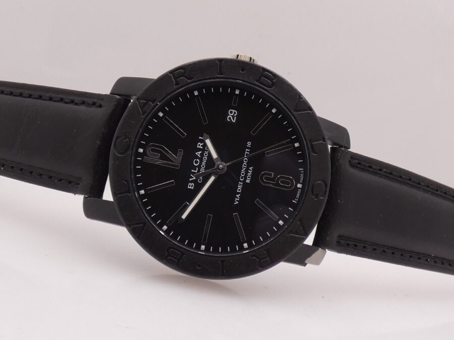 Bulgari Carbongold Via Dei Condotti 10 Roma BB 40 CL Carbon Automatic Date ANNI '2000 - immagine 6