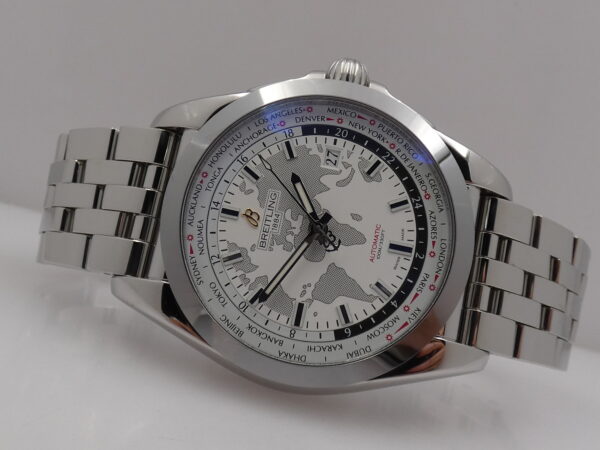 Breitling Galactic Unitime Sleek T World Time 45mm WB3510 Automatico Braccialato Acciaio