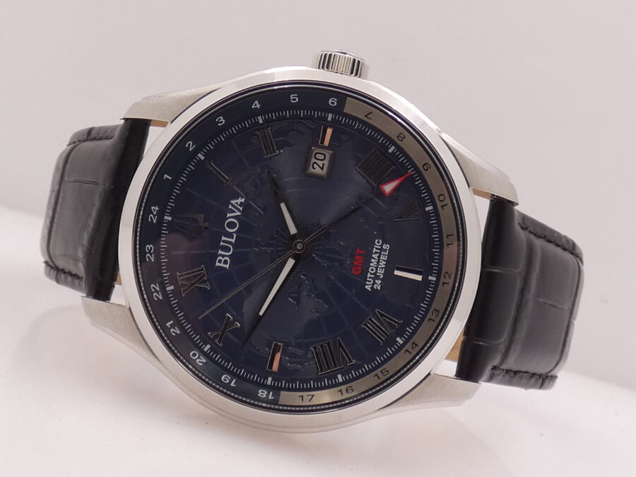 Bulova Wilton GMT 96B385 LIKE NEW BOX&PAPERS Anno 2022 Automatico Acciaio - immagine 5