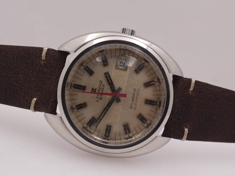 Lorenz Edox Blubird Cushion Oversize 38,5 mm Automatico ANNI '70 Acciaio Vintage - immagine 6
