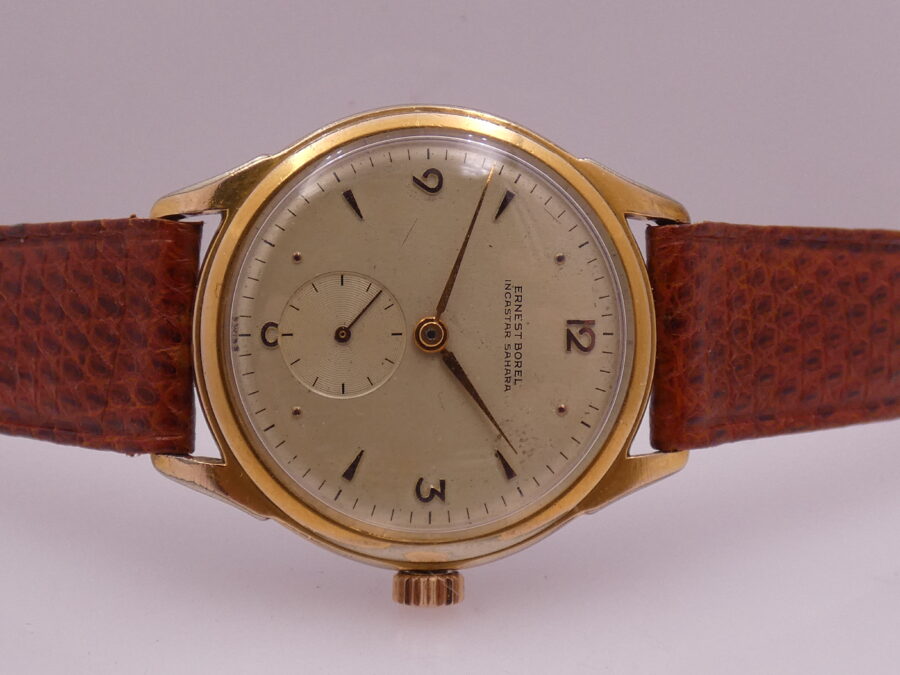 Ernest Borel Incastar Sahara Laminato Oro 18Kt Anni 50's Carica Manuale Orologio Vintage - immagine 6