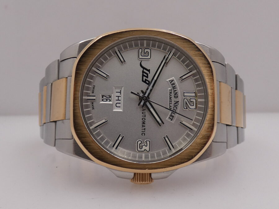 Armand Nicolet J09 Day-Date Acciaio & Oro Rosa 18Kt FULL SET Automatico Braccialato - immagine 6