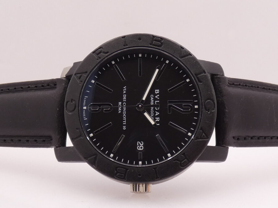 Bulgari Carbongold Via Dei Condotti 10 Roma BB 40 CL Carbon Automatic Date ANNI '2000 - immagine 7